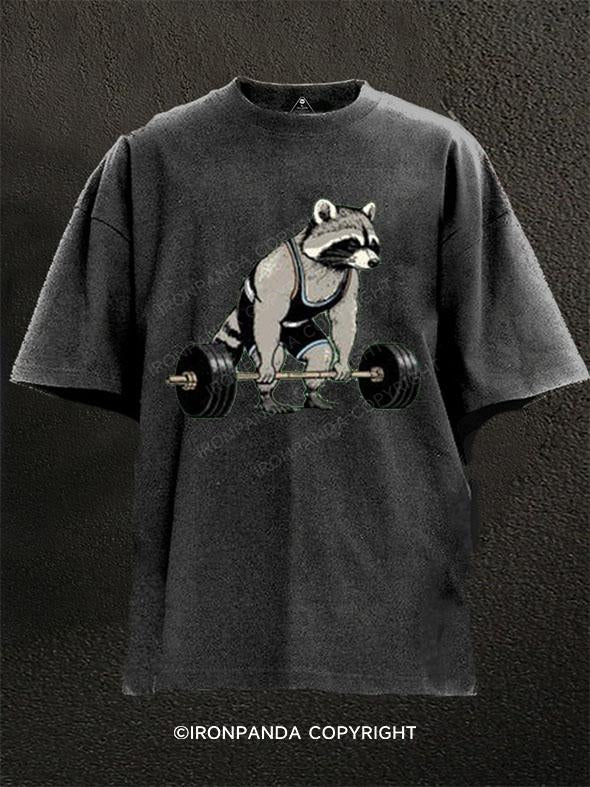 Workout raccoon Washed Gym Shirt