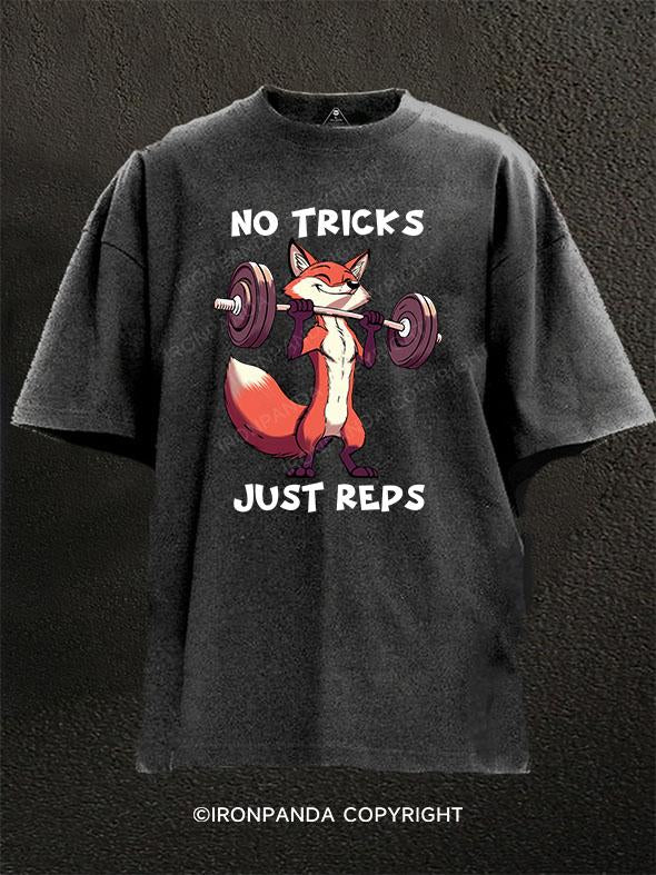 No Tricks Just Reps fox Washed Gym Shirt