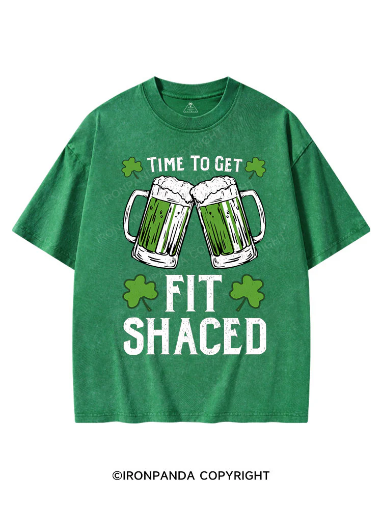 TIME TO GET FIT SHACED St Patrick's Washed Gym T-shirt