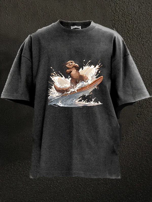 surf otter Washed Gym Shirt
