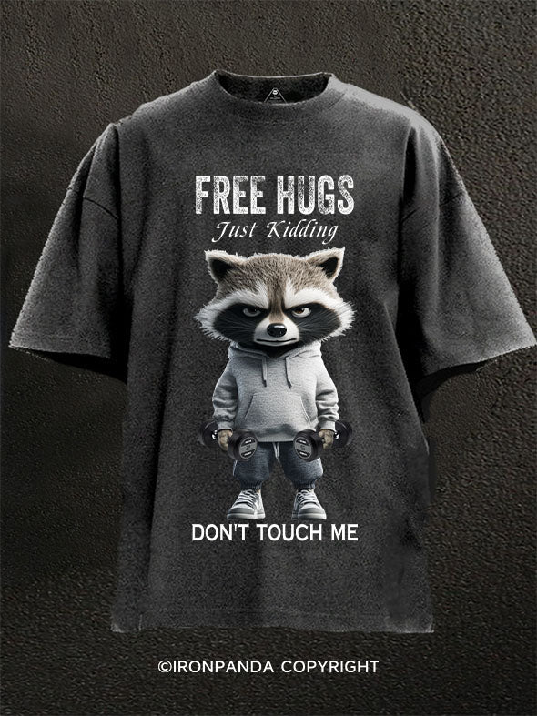 free hugs raccoon Washed Gym Shirt