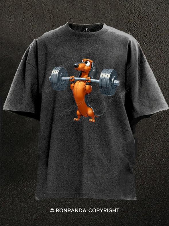 Dashchund Dog Washed Gym Shirt