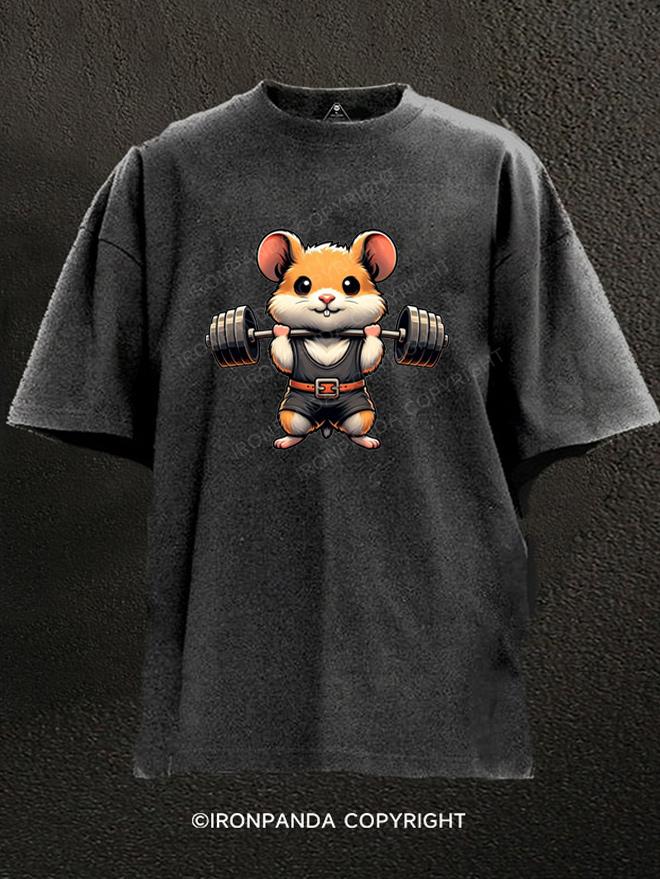 Hamster Workout Washed Gym Shirt
