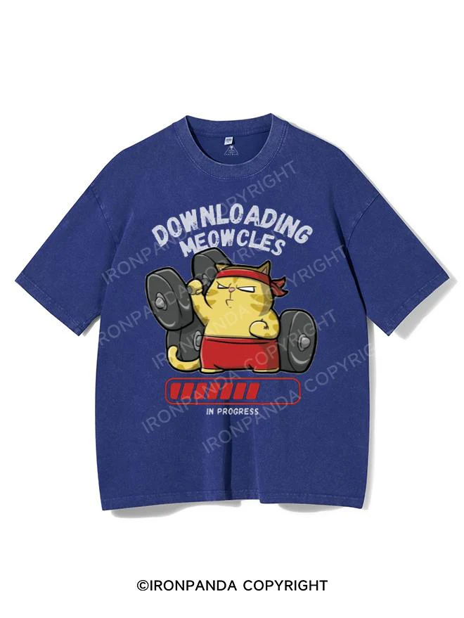 Downloading Meowcles In Washed Gym Shirt