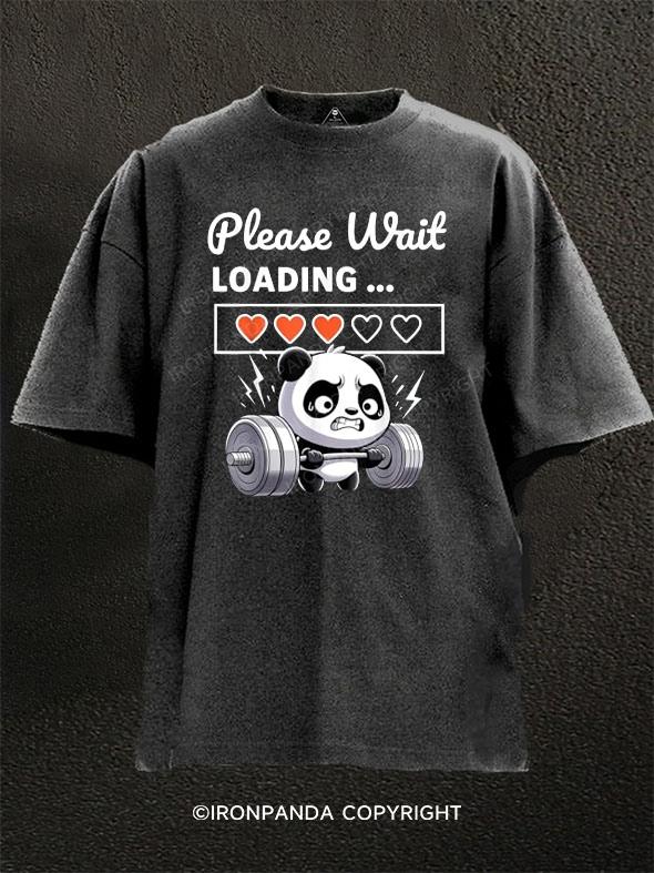 Panda Installing Muscles Please Wait Washed Gym Shirt