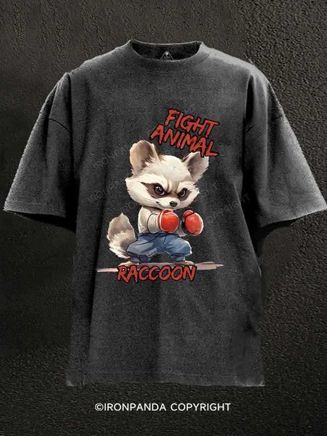 boxing raccoo Washed Gym Shirt